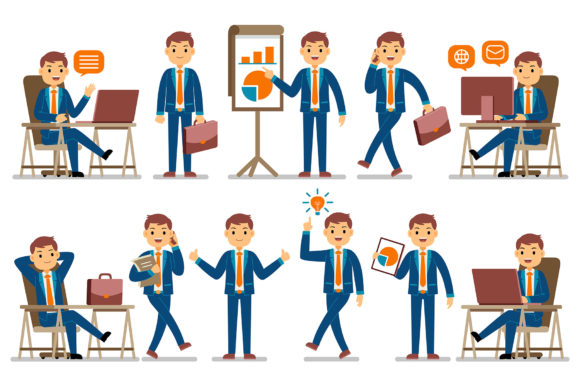 Businessman Profession Characters Vector: A Versatile Design Resource for Modern Visual Projects