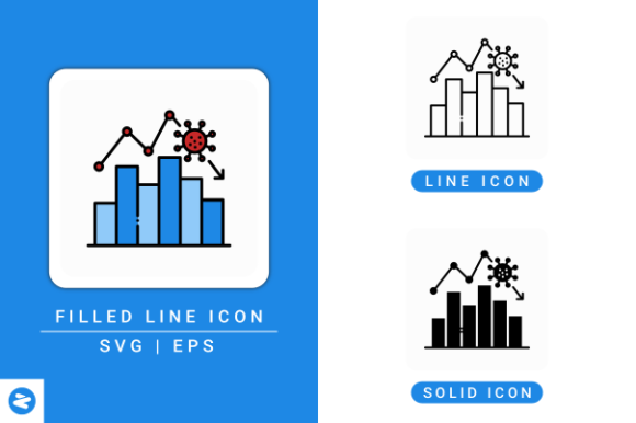 Economy Down Icons Set for Creative Projects