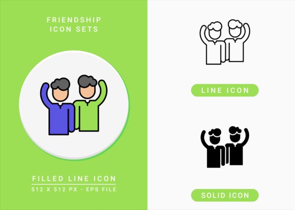 Enhance Your Designs with the Friendship Icons Set
