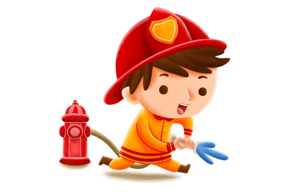Fire Fighter Profession Kids Illustration: A Creative Resource for Educators and Designers