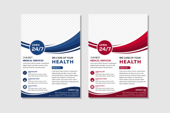 Health Vertical Flyer Red Blue: Strategic Design for Medical Marketing and Communication