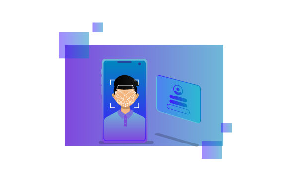 Illustration Design Face ID Concept