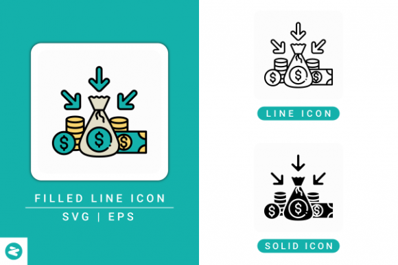 Income Icons Set: A Versatile Design Resource for Modern Visual Storytelling
