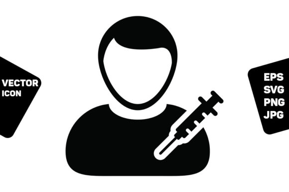 Prescription Icon Vector with Vaccine: Essential Design Asset for Healthcare Visuals
