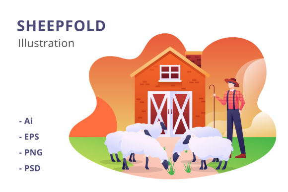 Sheepfold Illustration: Versatile Visuals for Creative Projects