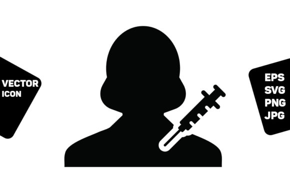 Strategic Use of Healthcare Icon Vector Vaccine Female in Visual Communication