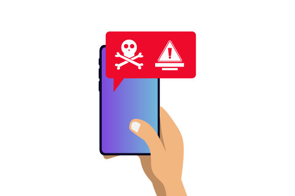 Understanding the Hand Hold Mobile Phone with Virus Notif Concept for Design Projects