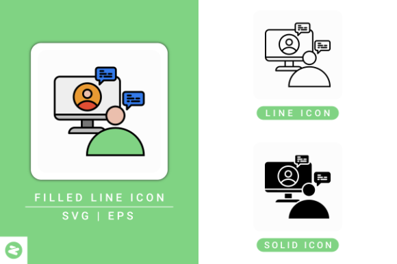 Virtual Call Icons Set: Enhance Your Digital Communication Design