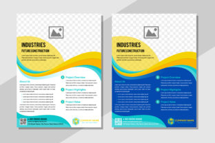 Yellow Wave Blue Flyer: Modern Design Template for Dynamic Visual Communication